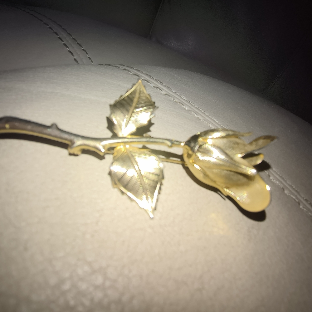 Vintage Gold Rose Brooch